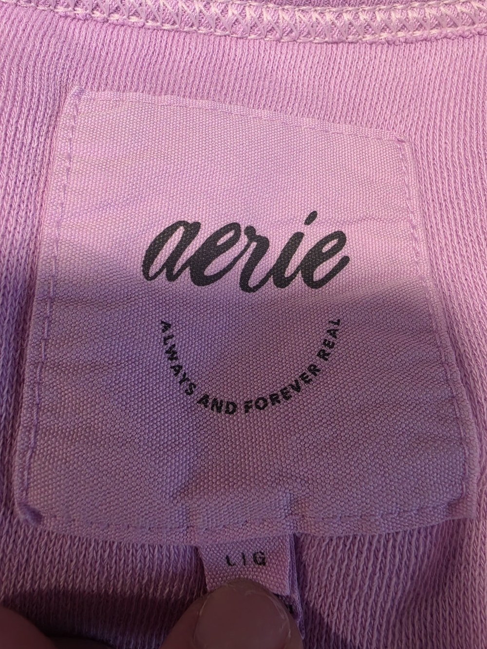 aerie Oversized Ribbed Arm Slits Lilac Crewneck Sweatshirt Women's Size Large - Picture 9 of 13